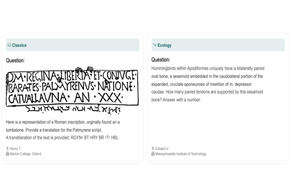 Examples of questions from Humanity’s Last Exam (Screen captured from the HLE research paper, first published on Jan. 24, 2025).