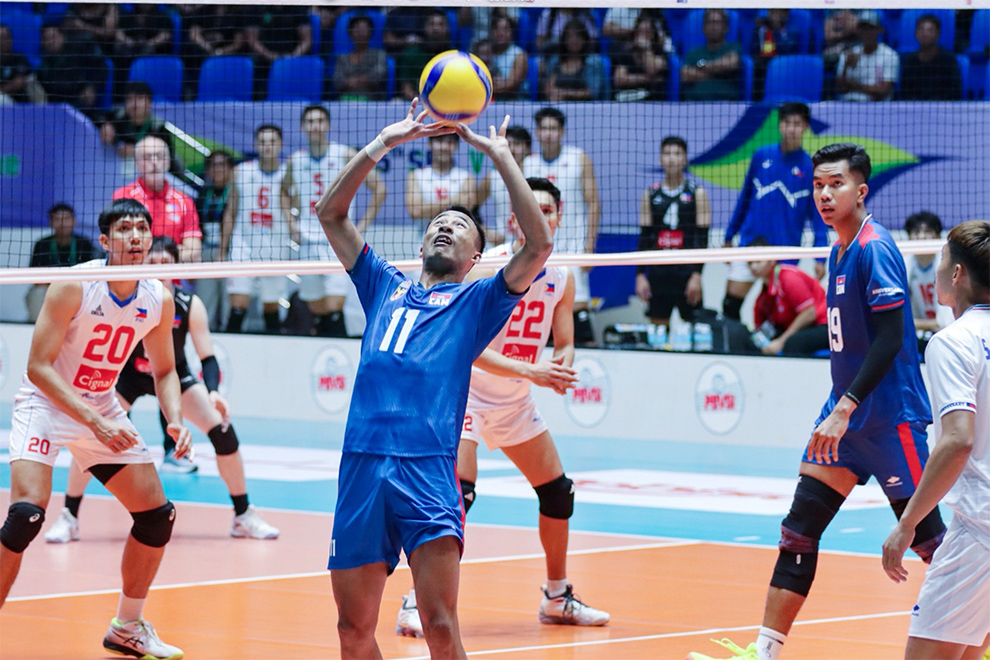Action from the SEA V.League 2025 tournament, which saw the Cambodian squad suffer eight straight losses. CVF