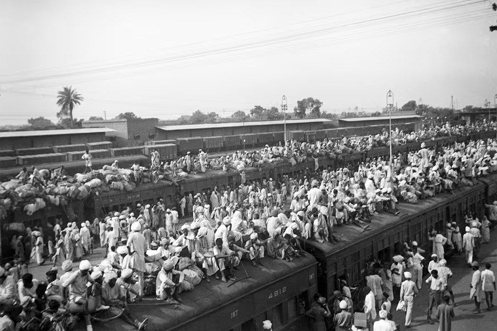 Indian refugees crowding onto trains because of the India-Pakistan Partition in 1947. Muslims fled to Pakistan while Hindus fled to India, in one of the largest transfers of population in history. PHOTO: GETTY IMAGES