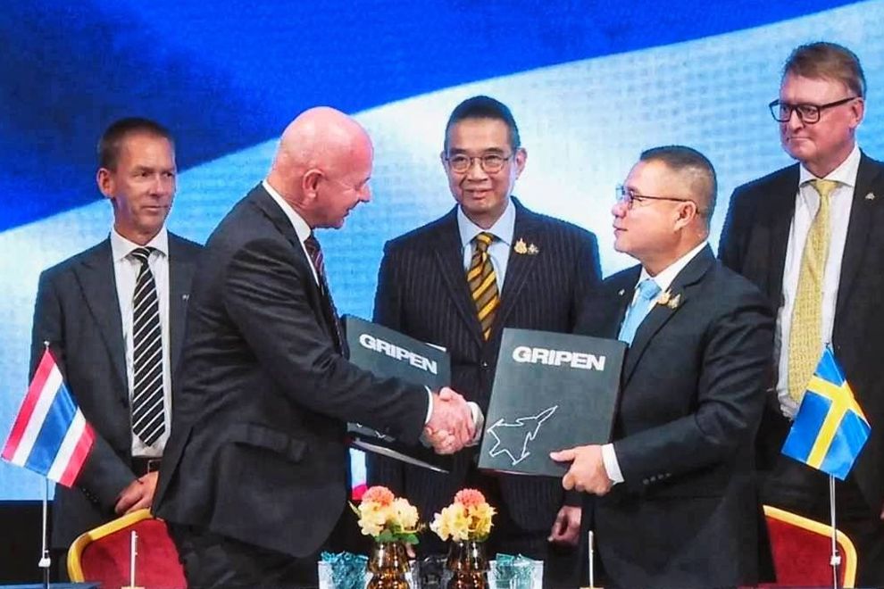 A sales agreement for four more Gripen fighter jets was signed on August 25. Thai air force
