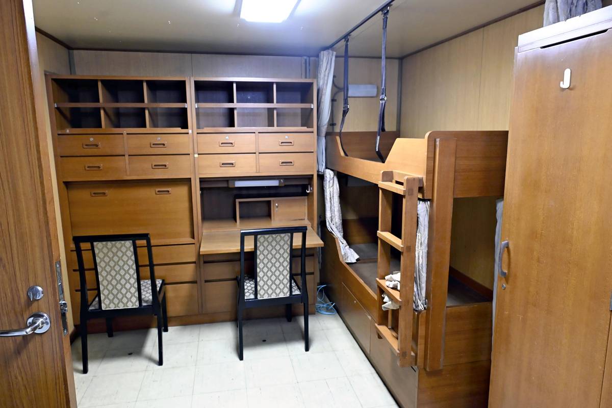 A bunkroom for team members. PHOTO: THE YOMIURI SHIMBUN