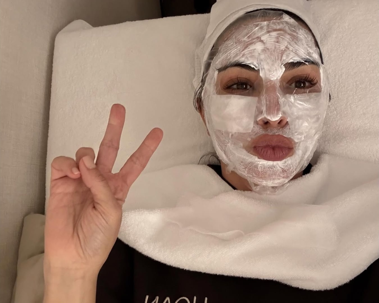 Kim Kardashian receiving a skincare procedure in Korea. PHOTO: KIM KARDASHIAN’S INSTAGRAM/THE KOREA HERALD