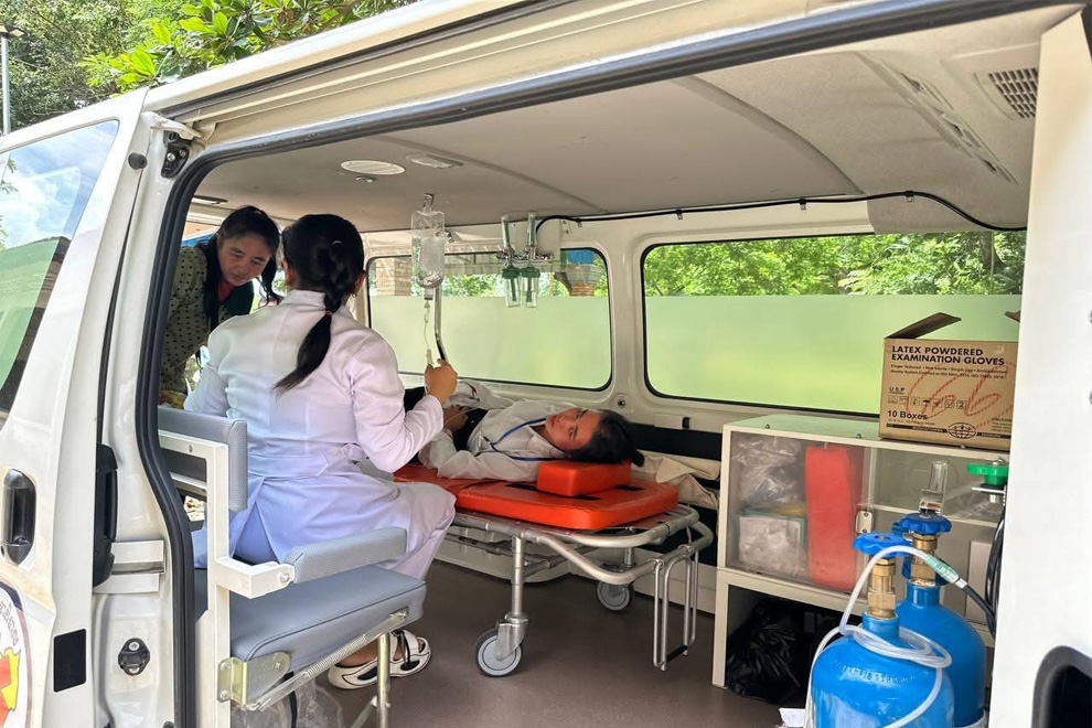 One student was initially given permission to take the tests in an ambulance. Her condition worsened and she was transferred to hospital. ACU