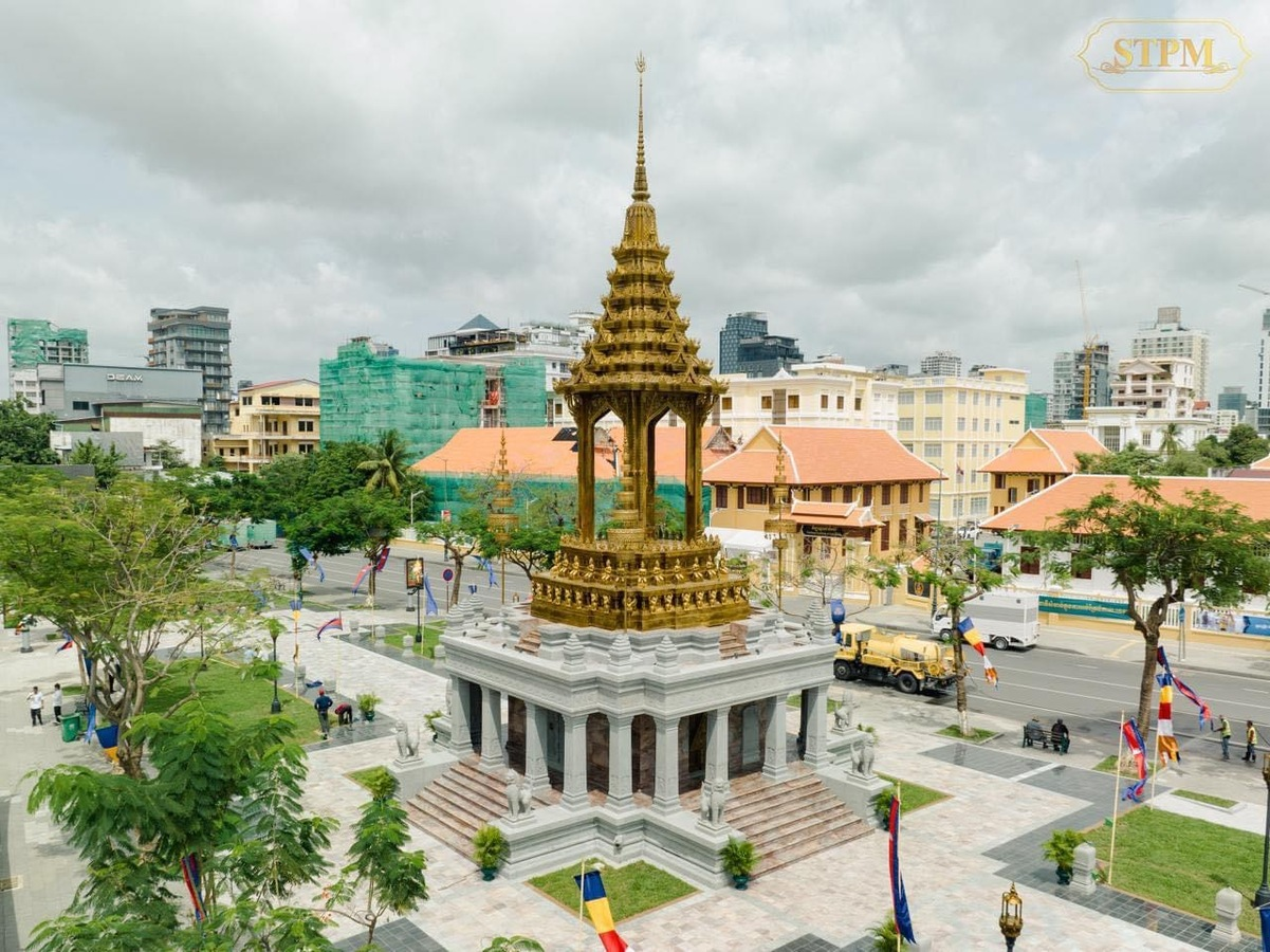 The Cambodian Constitution Monument in Phnom Penh was unveiled in 2024. STPM