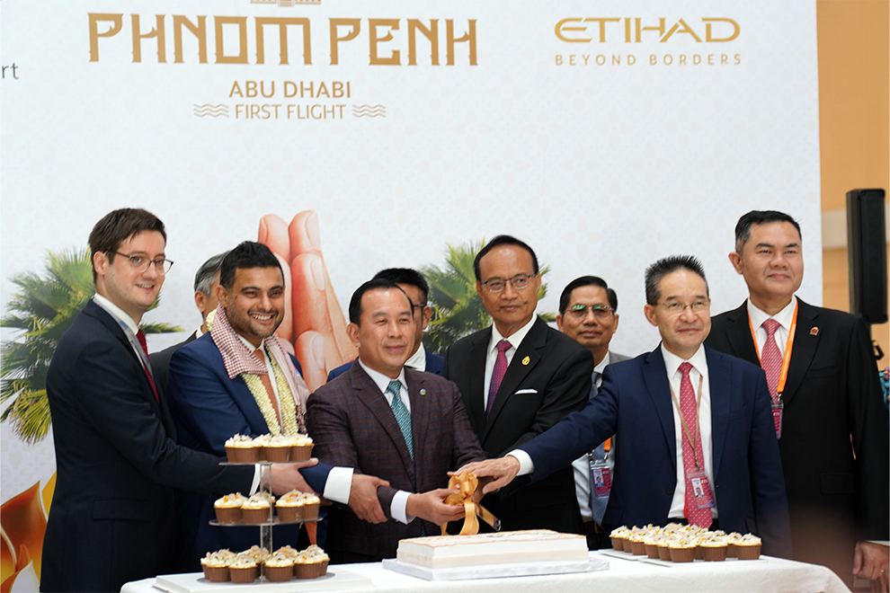 The first direct flight was officially welcomed at the all-new Techo International Airport (KTI). Hong Raksmey