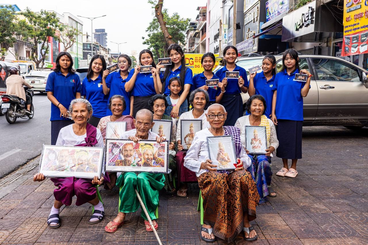 The Apsara Grannies and young artists from CCF have bridged the generations with their latest collaboration. Supplied