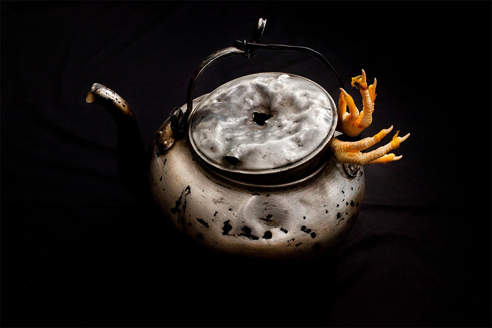 This battered kettle was carried across oceans by members of the Cambodian diaspora, and then captured by artist Kim Hak. Supplied