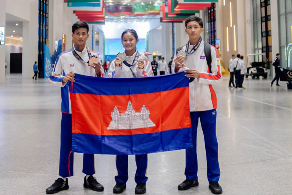 The Kun Khmer team secured a pair of silvers and a bronze at the 3rd Asian Youth Games 2025 in Bahrain. NOCC