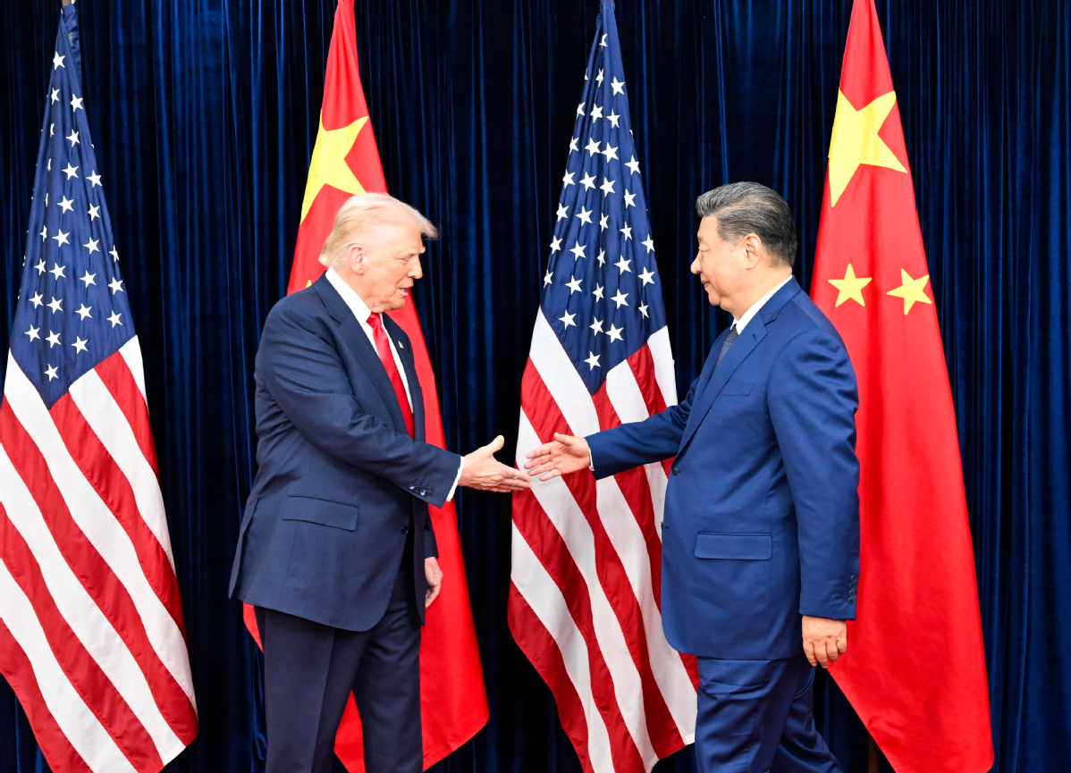 President Xi Jinping meets with US President Donald Trump in Busan, South Korea, Oct 30, 2025. [Photo/Xinhua]