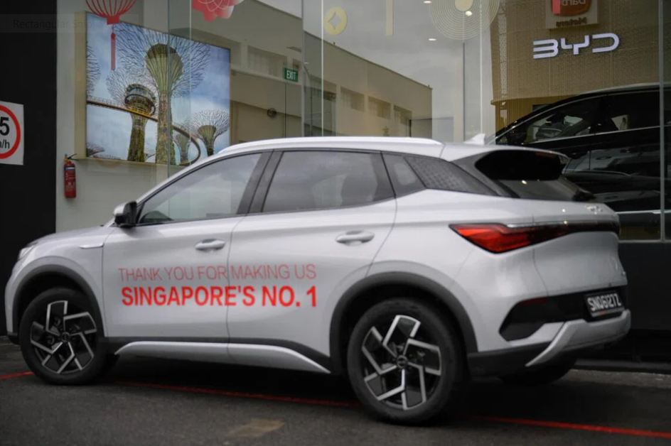 In Singapore, BYD was the top-selling car brand among authorised distributorships in 2024, and is poised to be the overall leader in 2025. PHOTO: THE STRAITS TIMES