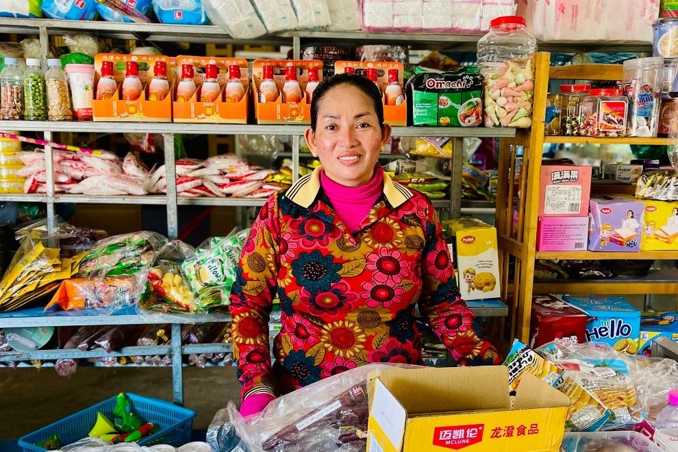 Ms. Sitha, a small grocery store owner in Takeo Province