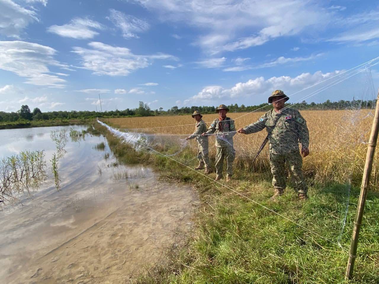 The rangers also seized snares and confiscated illegal nets designed to catch birds. Supplied