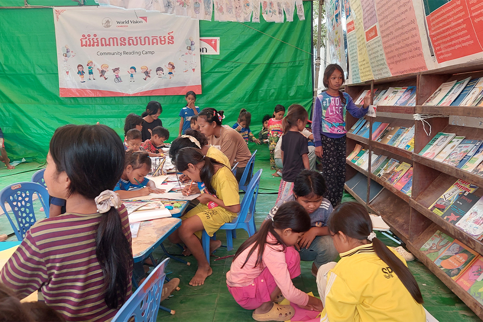 World Vision has established ‘Child-Friendly Spaces’ in more than 30 evacuation centres in Preah Vihear, Siem Reap and Banteay Meanchey provinces. Supplied