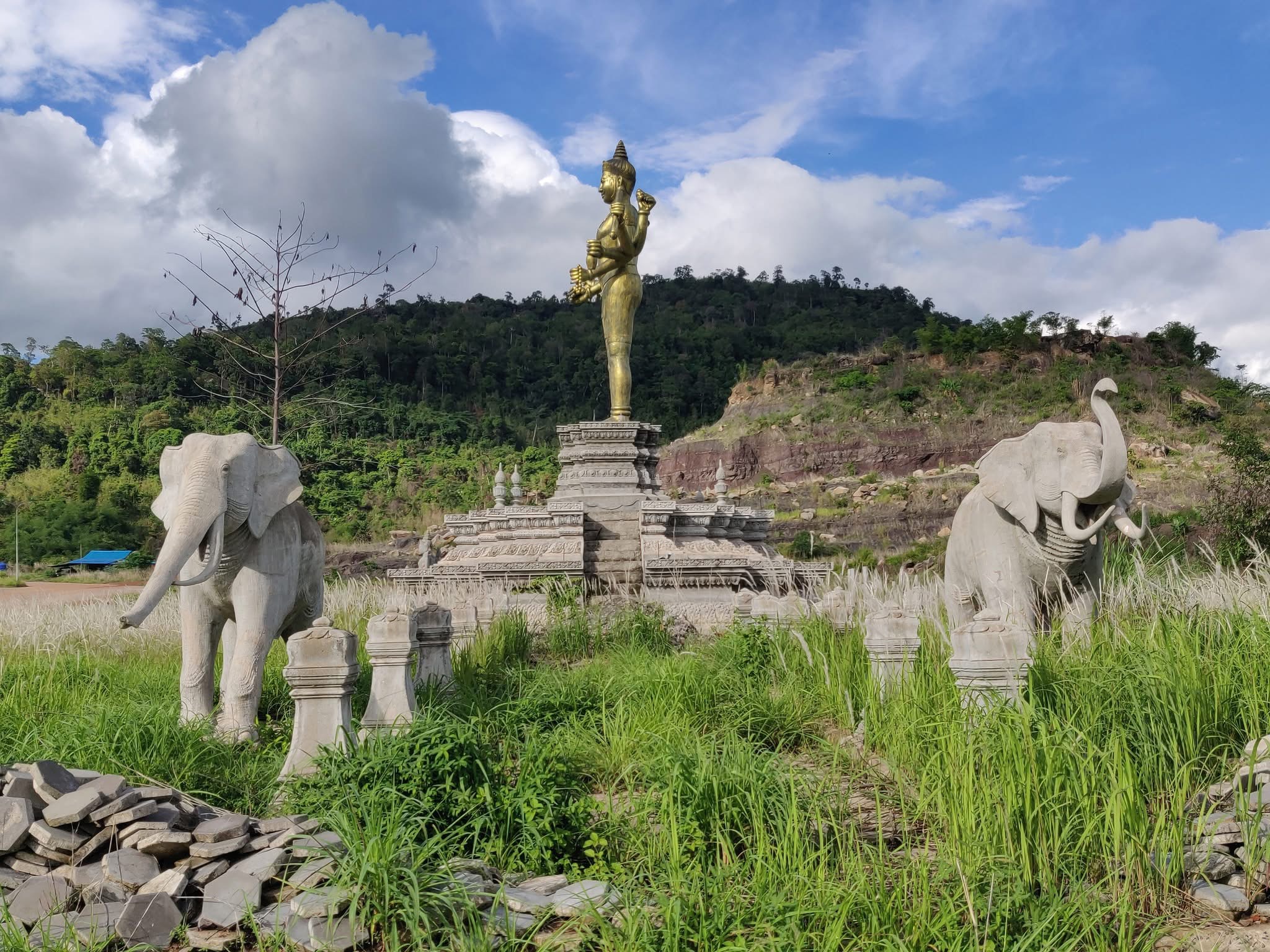 The Lord Vishnu statue was built to honour the god who protects the land and the people living behind An Ses mountain. Supplied
