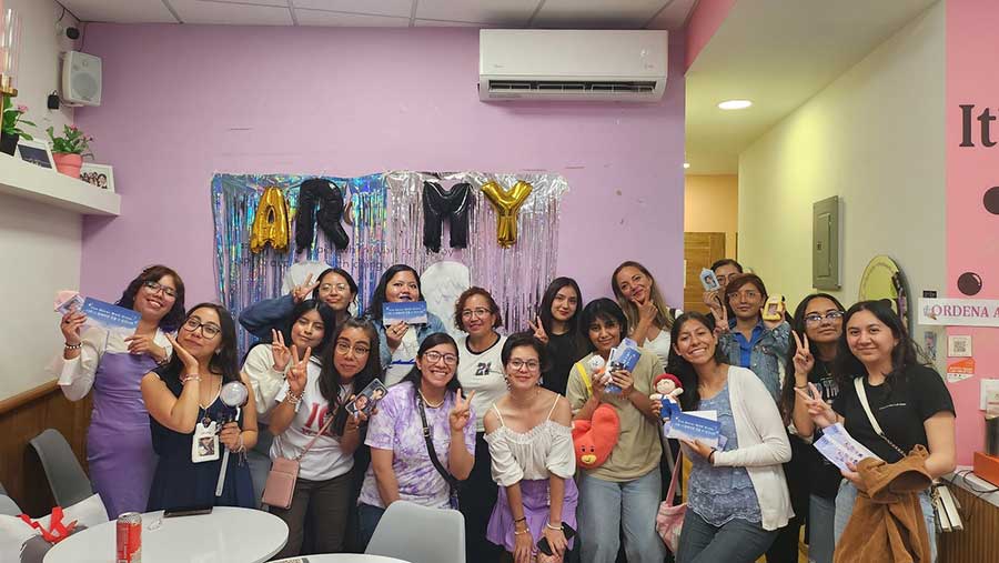 Mexican Army gather at a cafe in Mexico City to celebrate BTS’ 11th anniversary in June 2024. PHOTO: ARMY POWER MEXICO/THE KOREA HERALD