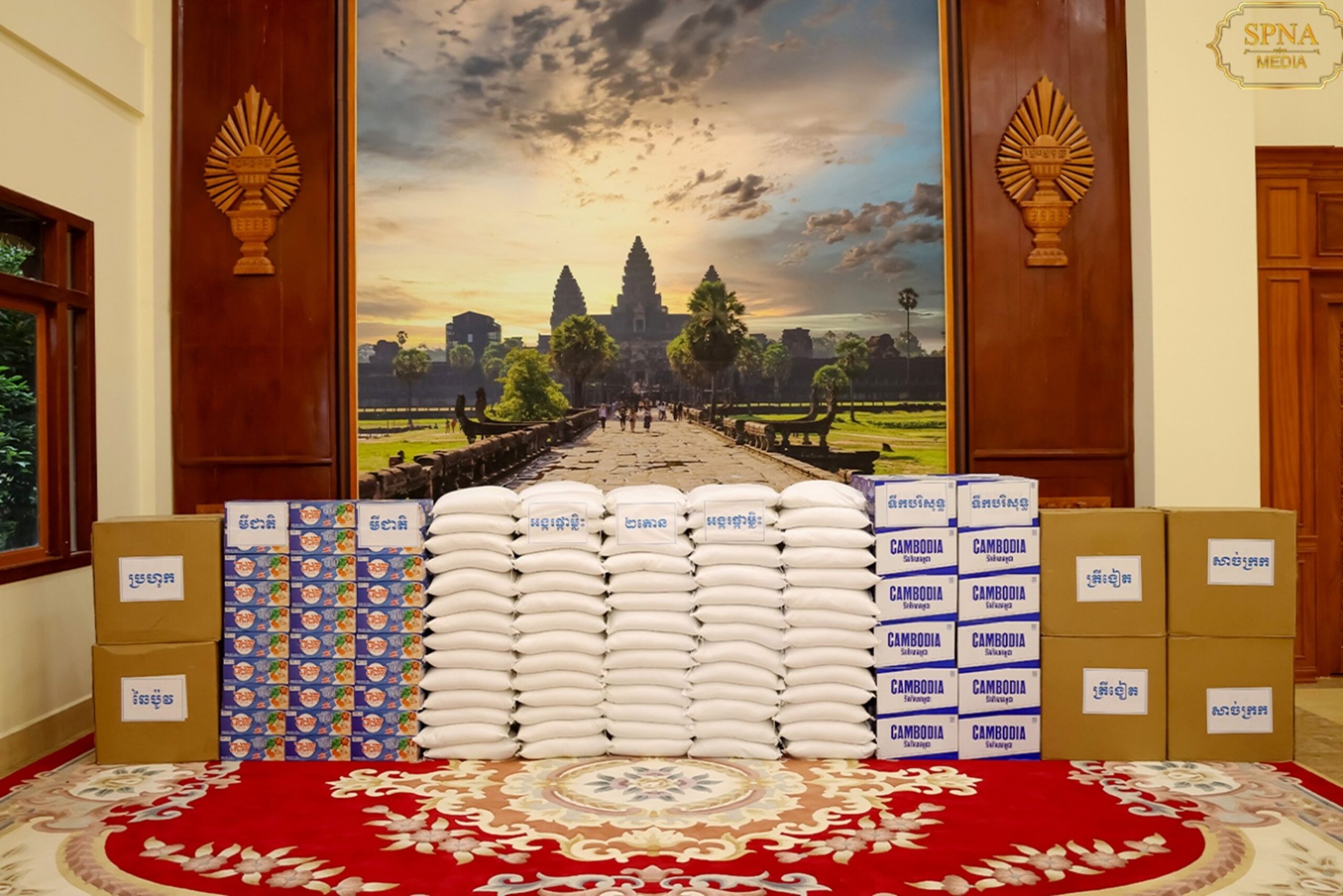 Some of the humanitarian donations that have been received by the National Assembly for distribution to frontline forces and displaced civilians along the border. National Assembly