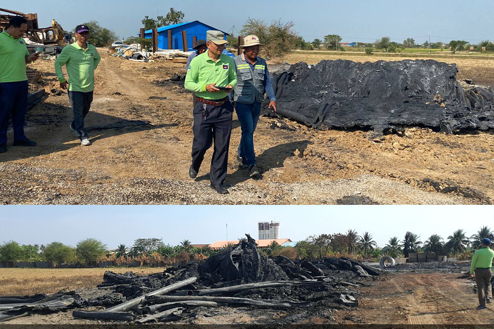 The company responsible for the site has been ordered to clean up the ash and melted plastic residue by February 17. Environment ministry