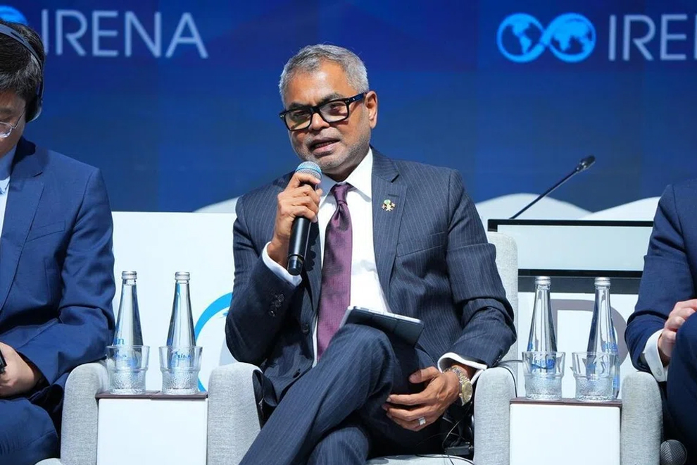 Maldives Minister for Tourism and Environment Thoriq Ibrahim said regional collaboration among small island developing states can help to pool projects to attract investors and facilitate sharing of technical knowledge. PHOTO: IRENA/THE STRAITS TIMES