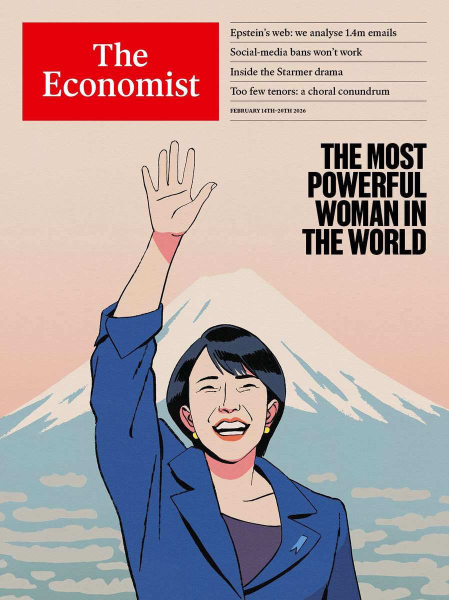 An illustration of Prime Minister Sanae Takaichi. PHOTO: THE ECONOMIST’S X ACCOUNT/THE YOMIURI SHIMBUN