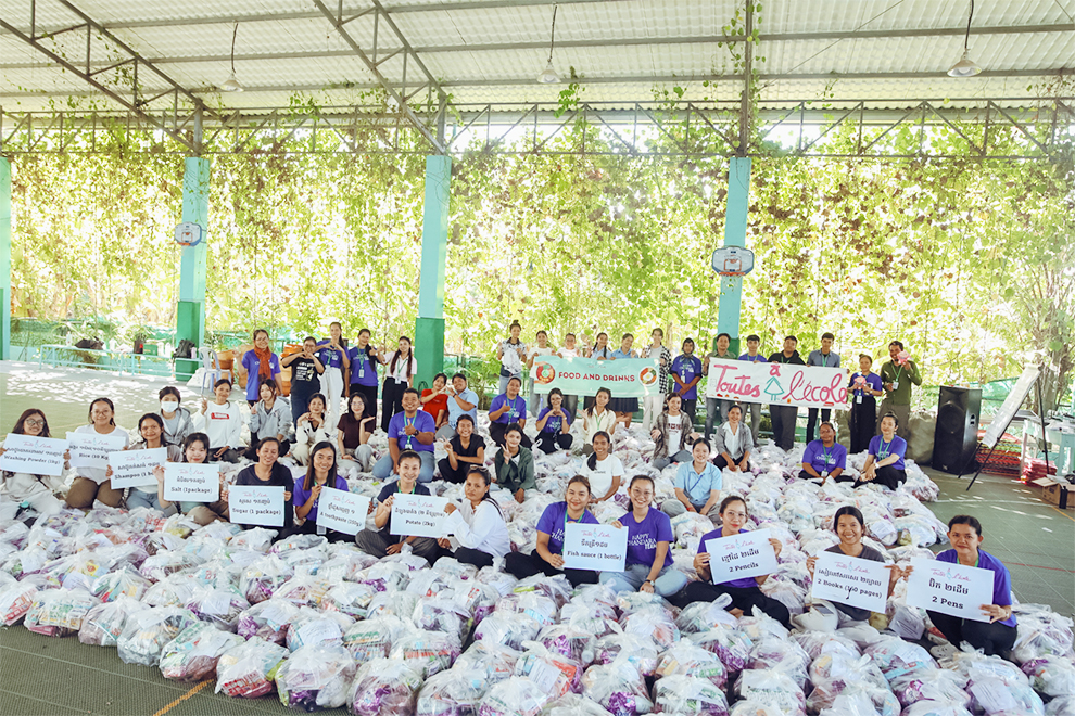 Happy Chandara School carried out two emergency missions in December and February, reaching 543 displaced families with more than 650 essential supply kits, including food, rice, hygiene products, medicine and school materials. Supplied