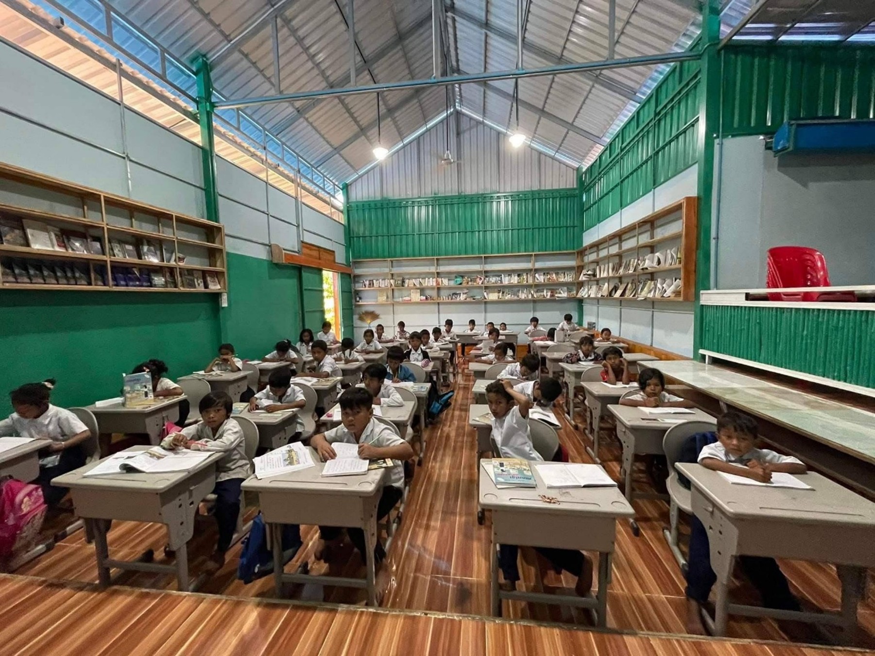 The campus features extensive use of recycled materials, and provides invaluable education for impoverished local children. Supplied 