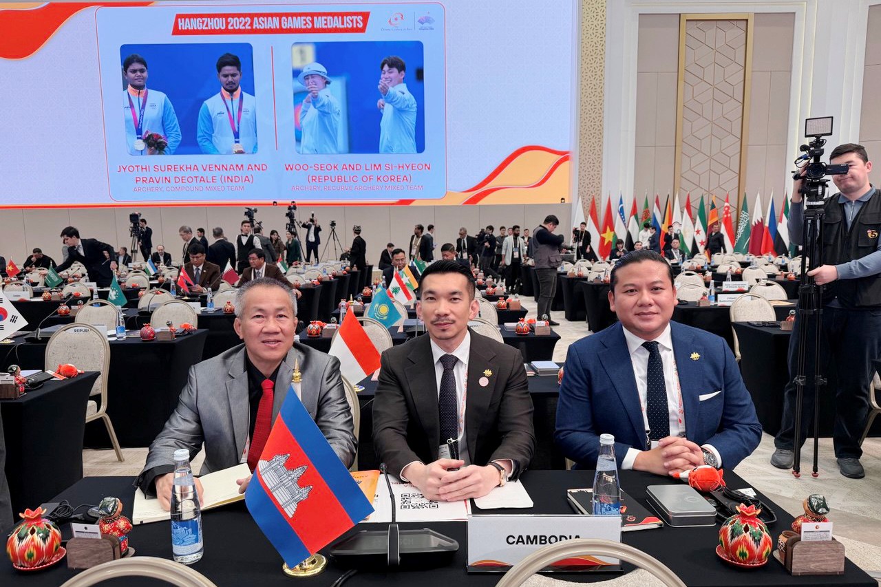 The Cambodian delegation, led by Chamroeun, attends the OCA General Assembly in Uzbekistan on the morning of January 26. NOCC