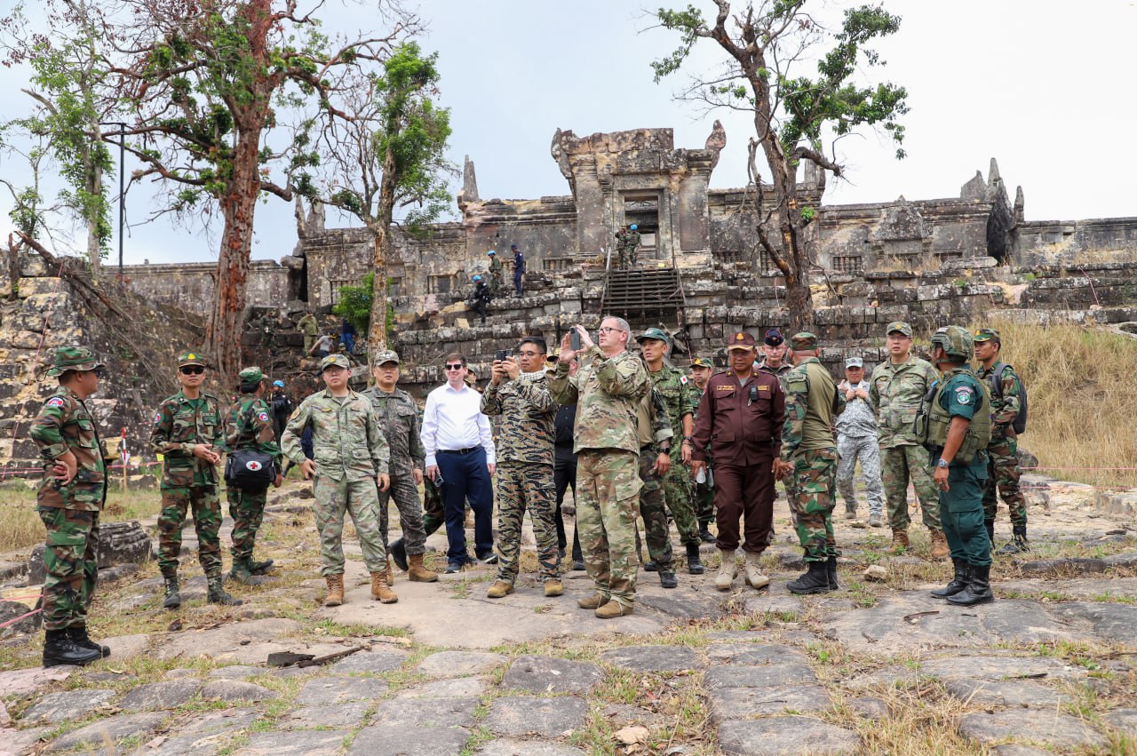 The Thai attacks caused severe destruction to the physical structure of the temple complex and nearby heritage sites. Supplied