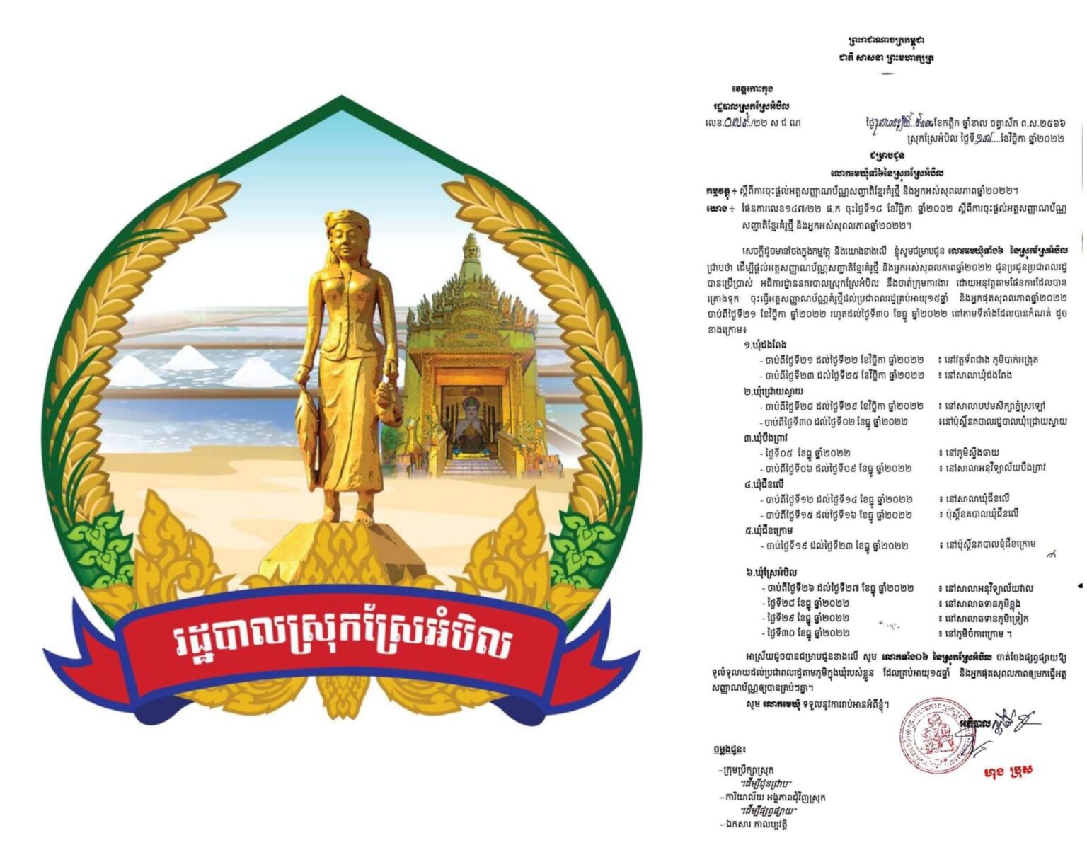 District authorities remind residents age 15 and up to apply for National ID cards