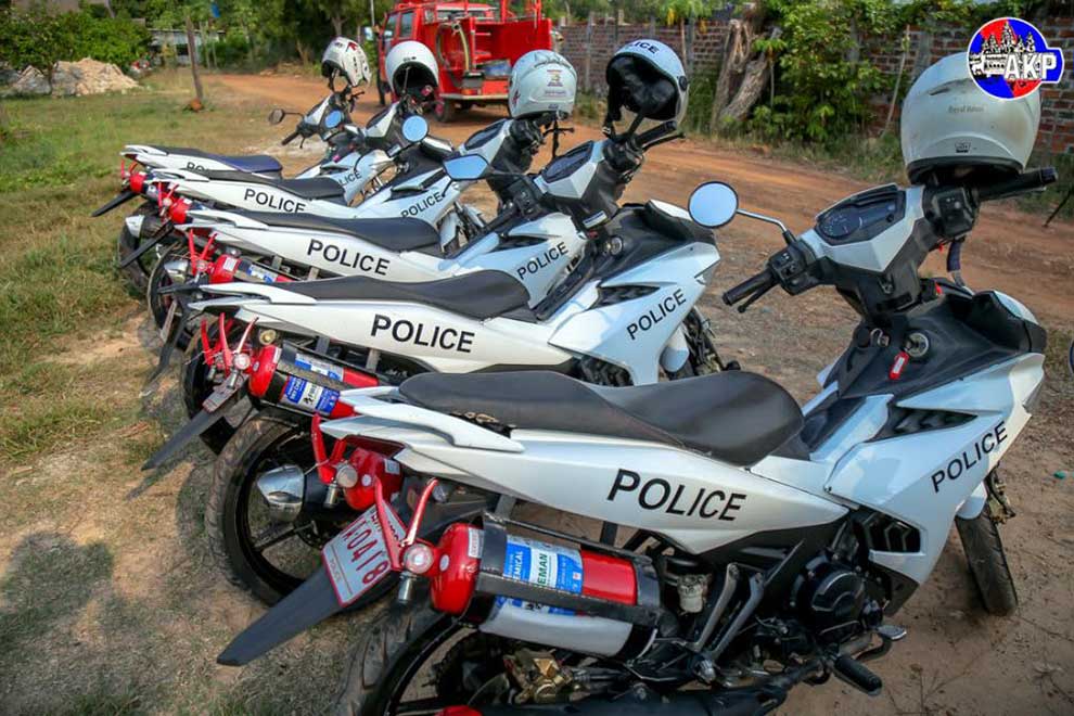 Siem Reap town rolls out two-wheeled fire engines